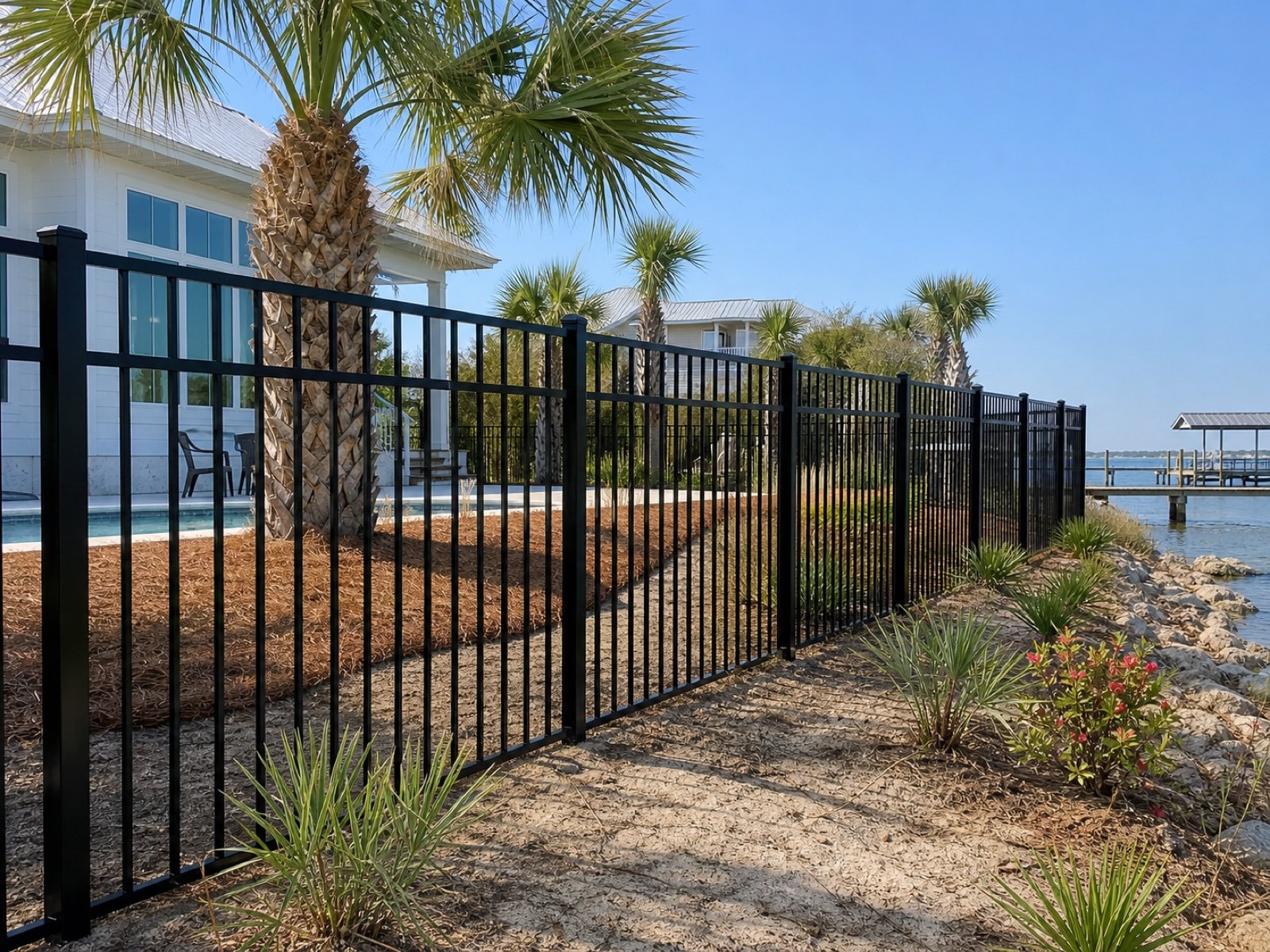 Coastal fence installation near Navarre Florida