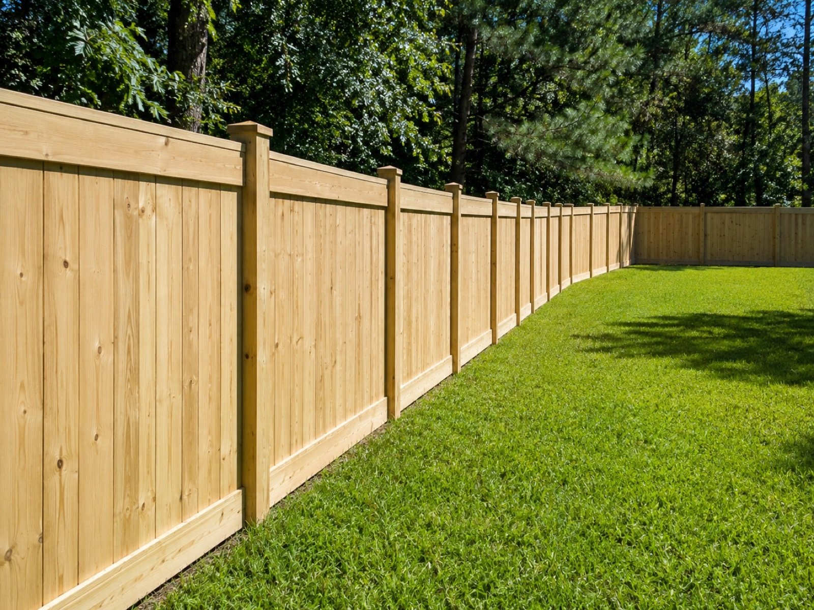 Wood privacy fence installed for a Pensacola backyard
